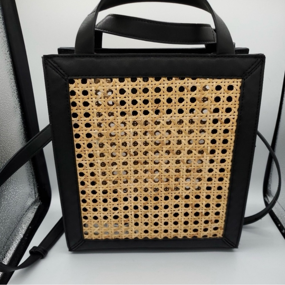 ZARA BASIC Basket Weave Crossbody Bag Purse Tote